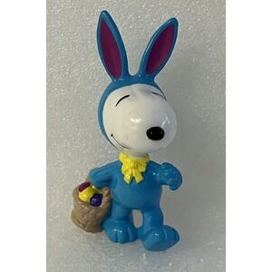 Peanuts 1994 Snoopy Blue Bunny Suit Easter Basket Whitman's Collectible Figurine